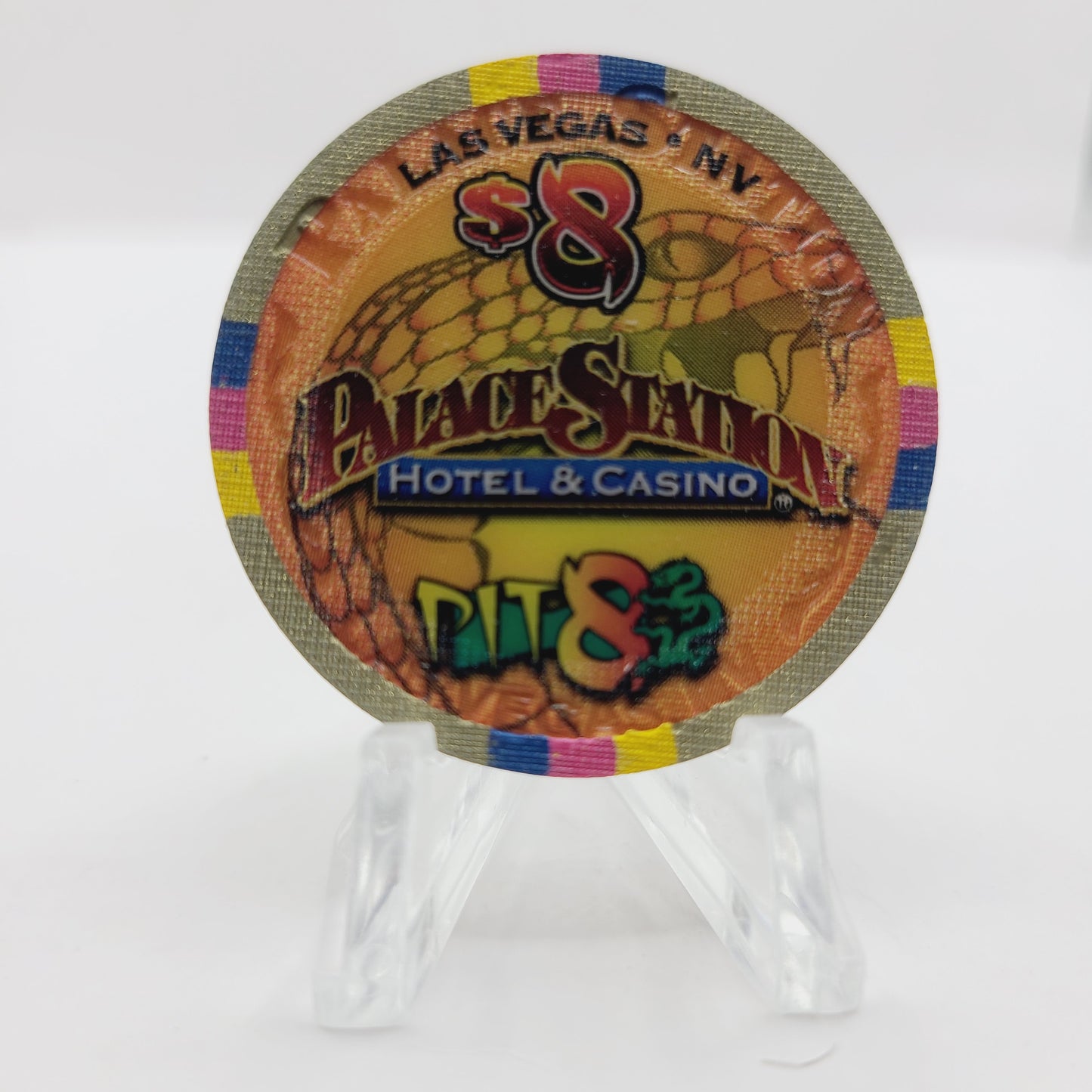 Palace Station Hotel Casino Las Vegas Nevada 2013 "Year of the Snake" $8 Casino Chip D1007 LTD 1000