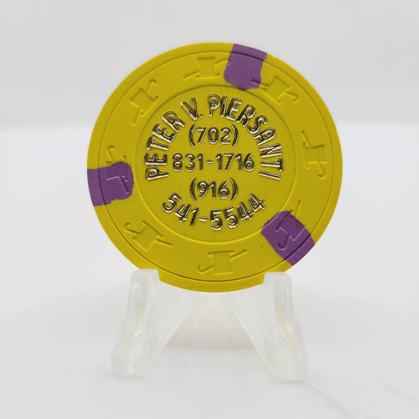 Cactus Jack's Casino Carson City Nevada 1970's $1 "Peter V. Piersanti"Casino Chip N8026