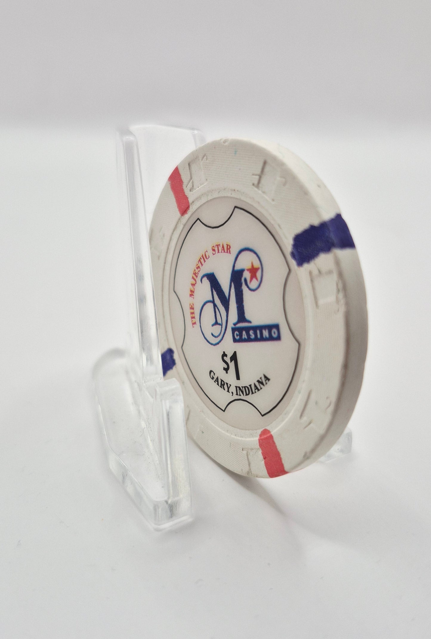 Majestic Star "Riverboat" Casino Gary Indiana $1 Casino Chip *Circulated