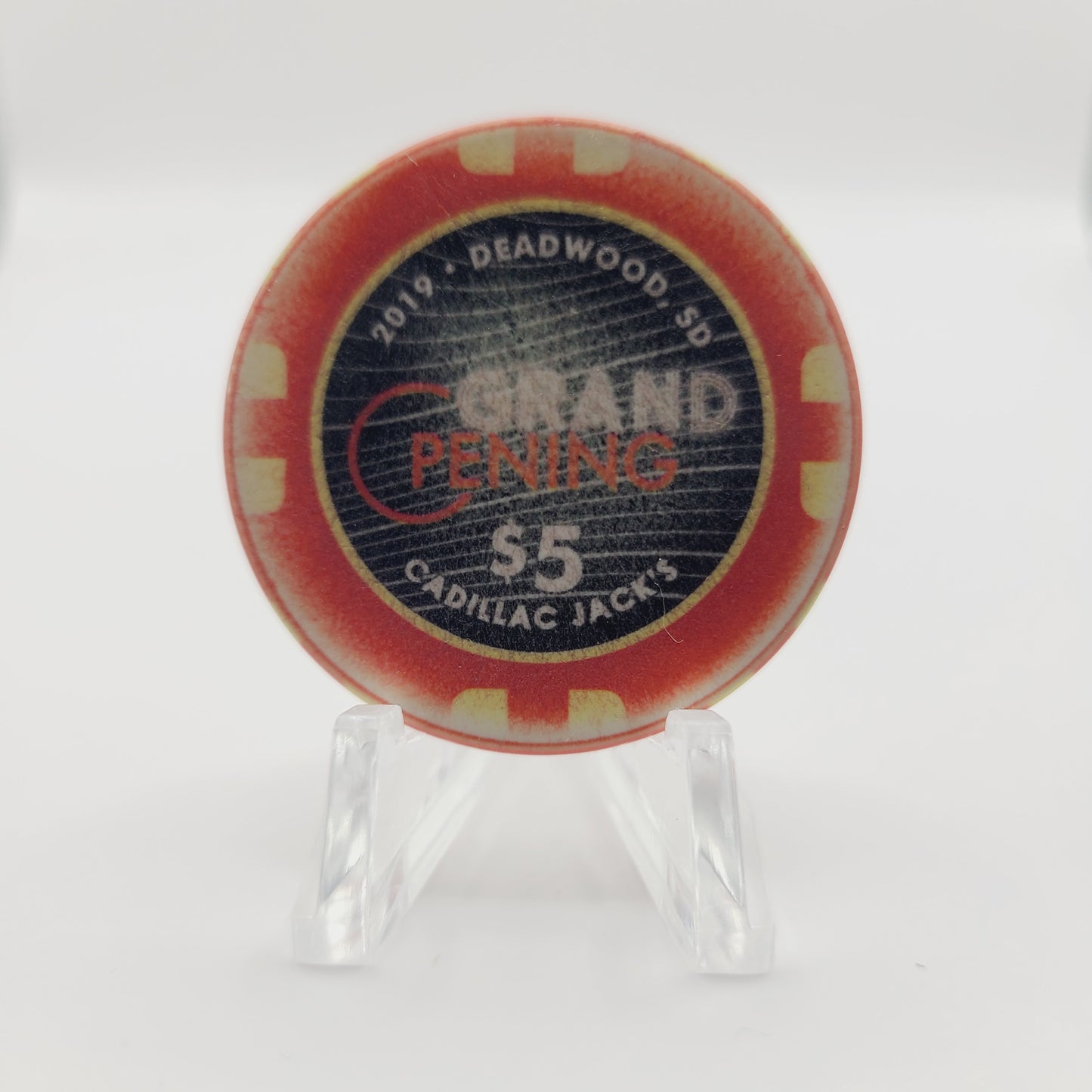 Cadillac Jack's Casino Deadwood South Dakota 2019 "Grand Opening" $5 Casino Chip