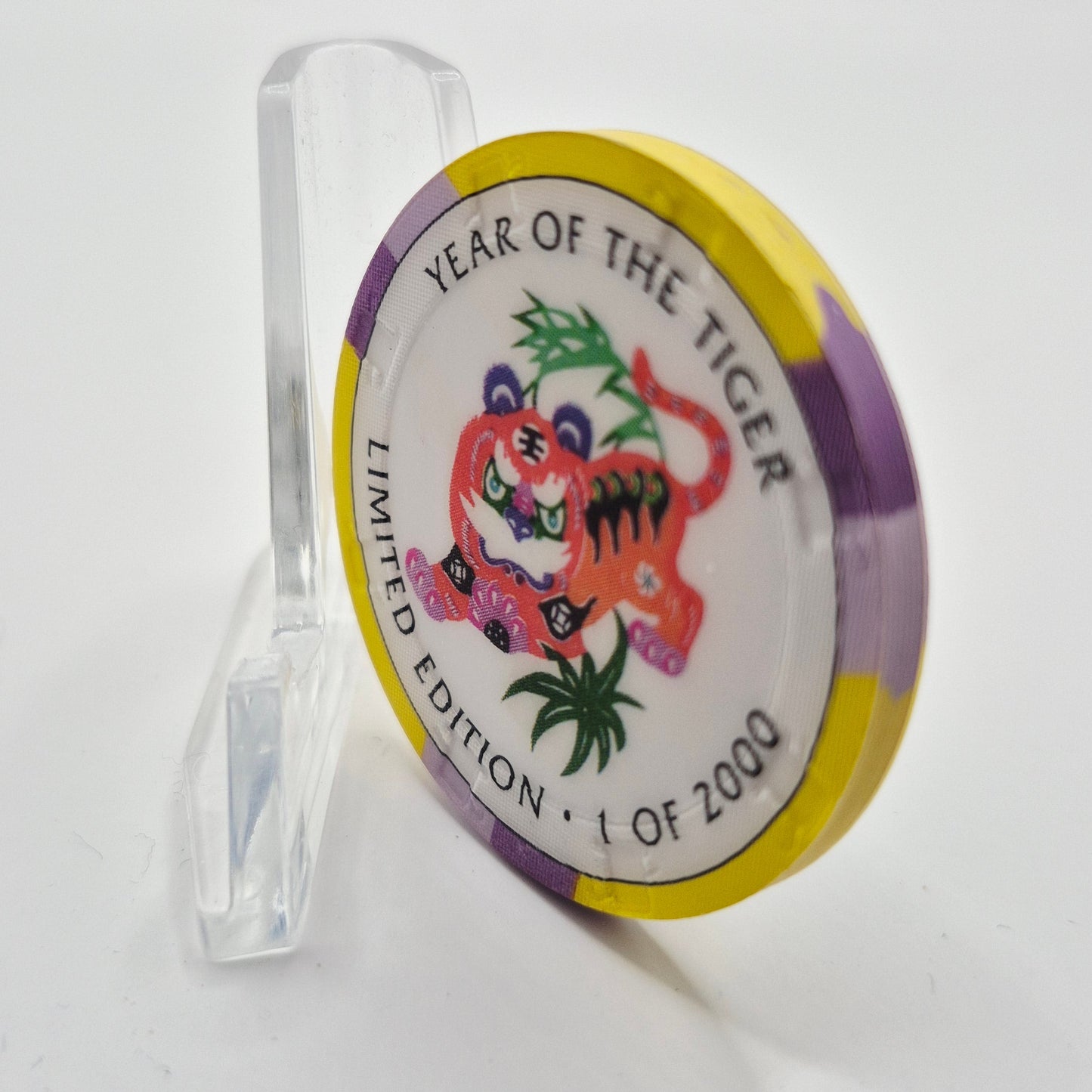 Crystal Park Casino Crystal City California 1996 Grand Opening 'Year of the Tiger' $5 Casino Chip