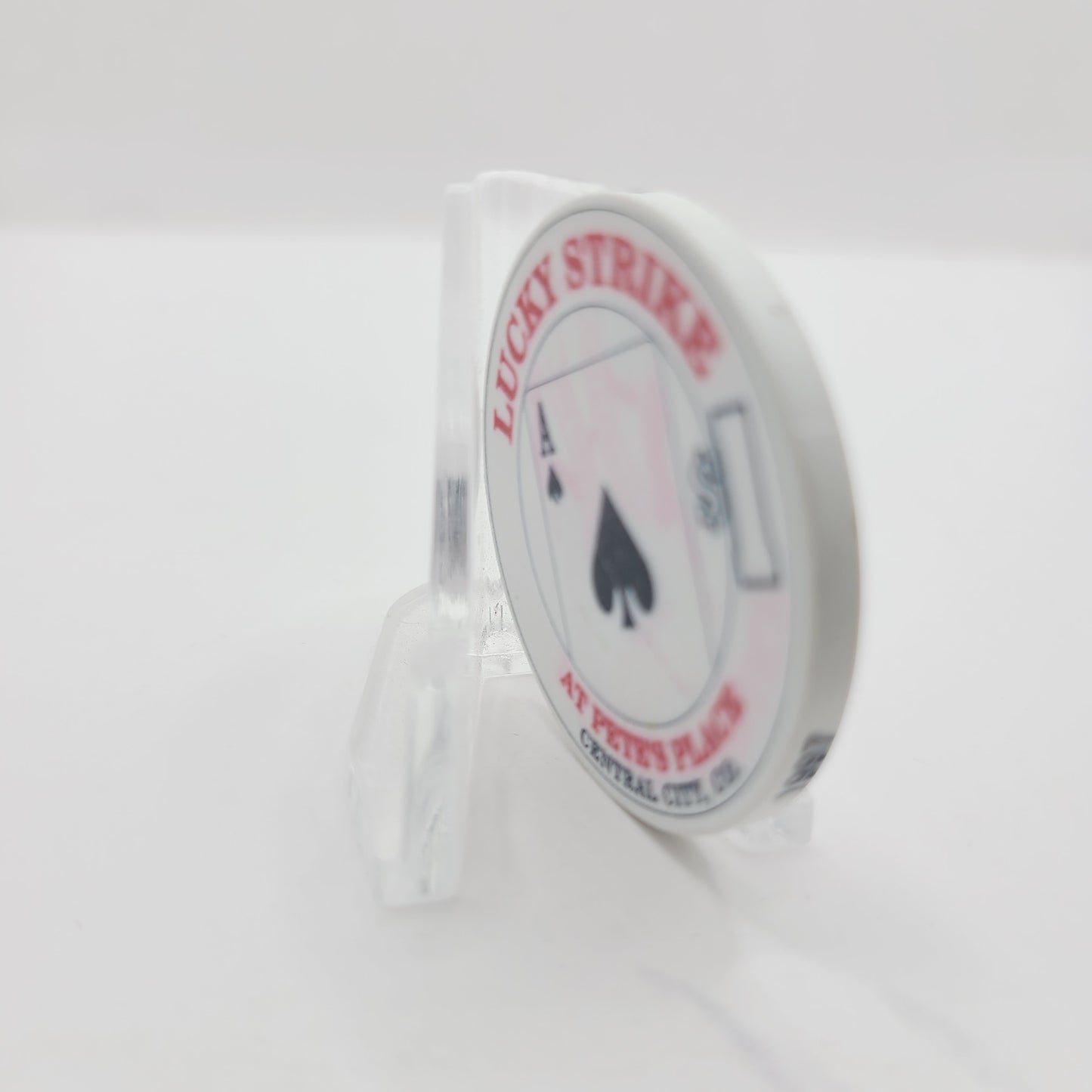 Lucky Strike at Pete's Place Central City Colorado 1996 "Ace of Spades" $1 Casino Chip