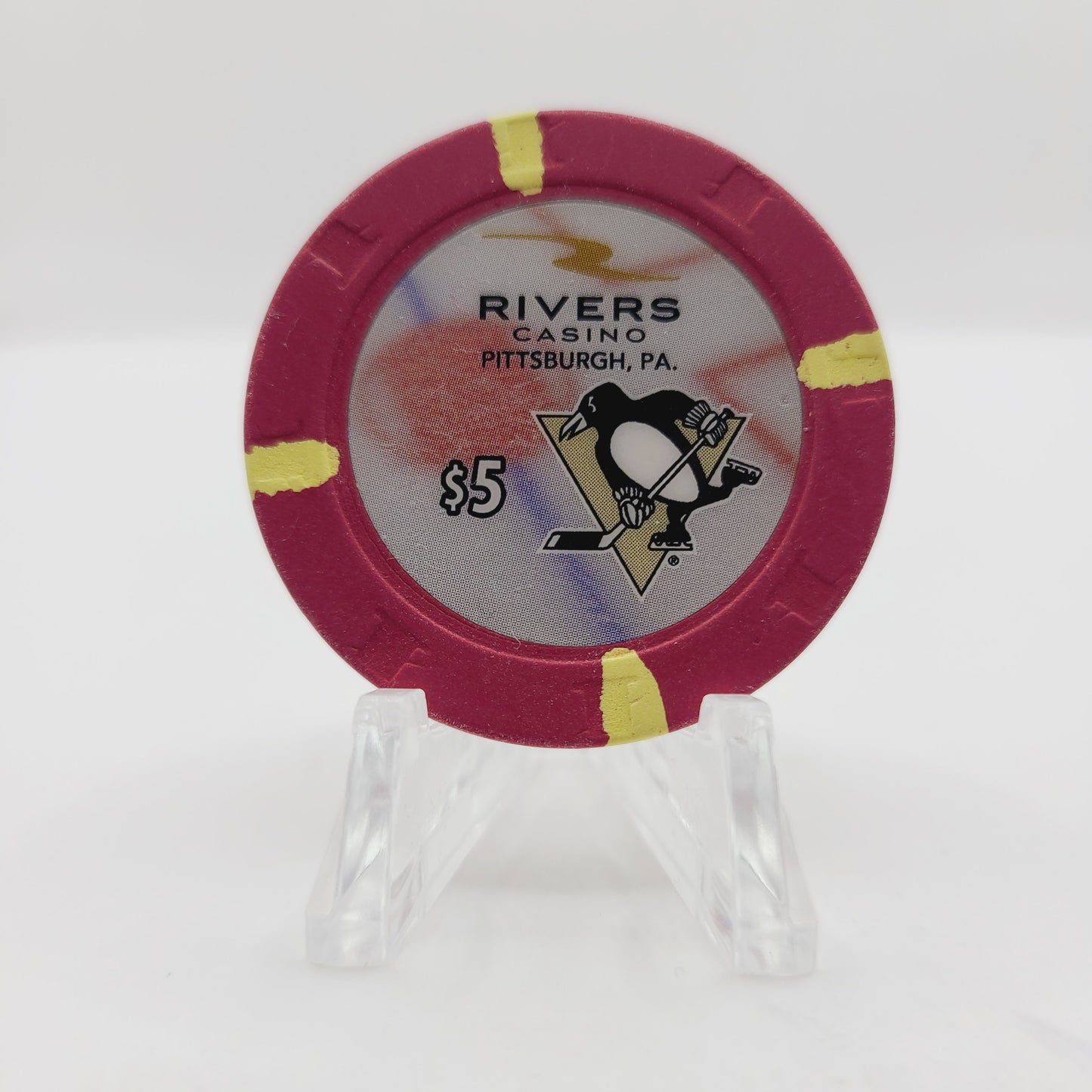 Rivers Casino Pittsburgh Pennsylvania 2017 "Pittsburgh Penguins" $5 Casino Chip