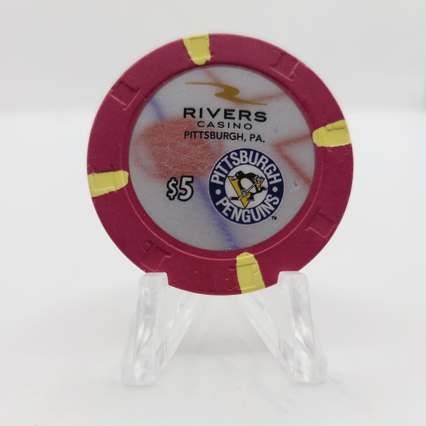 Rivers Casino Pittsburgh Pennsylvania 2017 "Pittsburgh Penguins" $5 Casino Chip