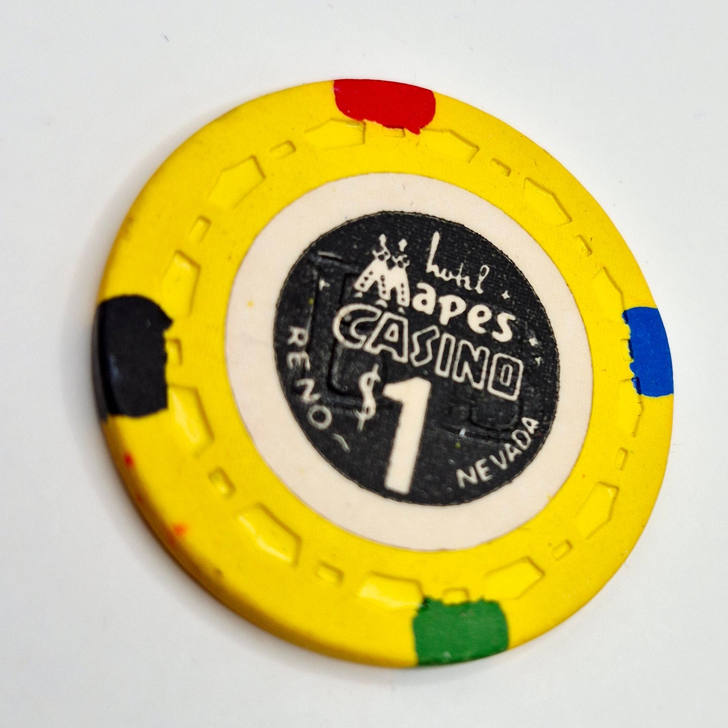 Mapes Hotel Casino Reno Nevada 1964 $1 Casino chip N5233 'BB Stamped in one side'