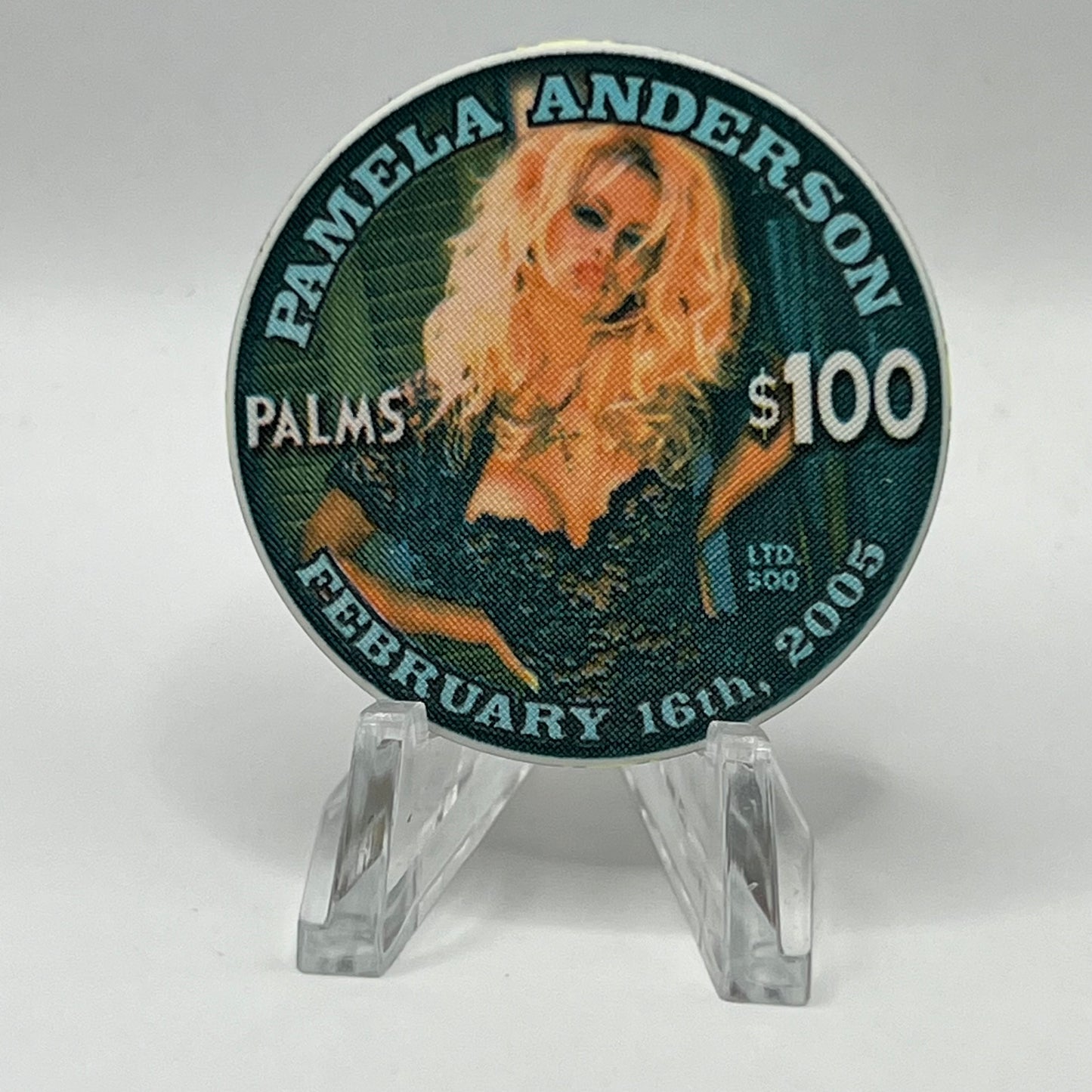 Palms Casino Resort Las Vegas NV Pamela Anderson 2005 LE 500 $100 Chip E4351