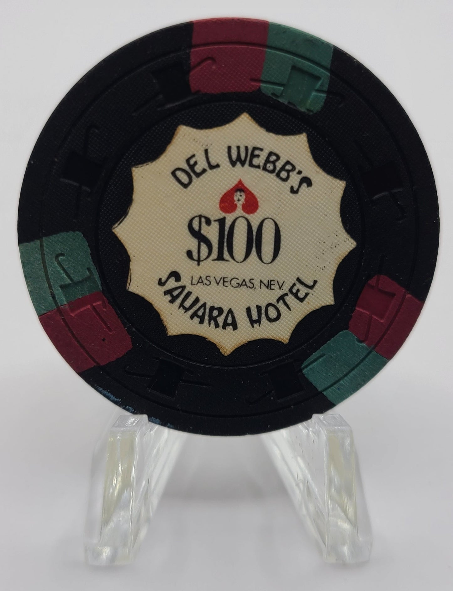 Sahara Hotel Casino "Del Webb's" Las Vegas NV $100 Chip 1971 N2095