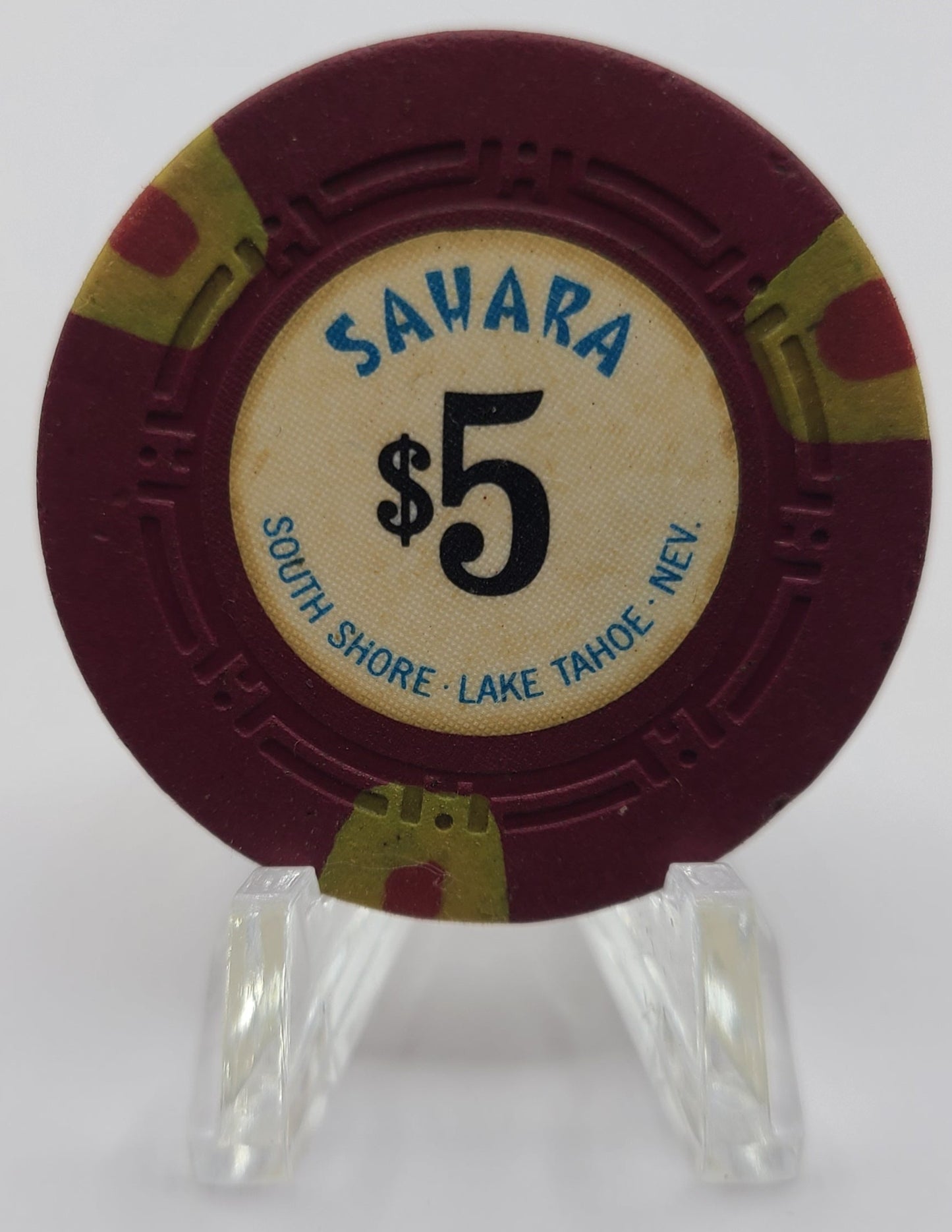 Sahara Casino Lake Tahoe NV $5 Chip 1971 N5506