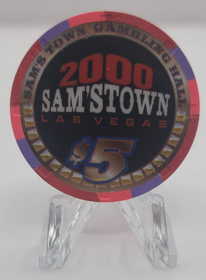 Sam's Town Casino Las Vegas NV 2000 Millennium $5 Chip V5496