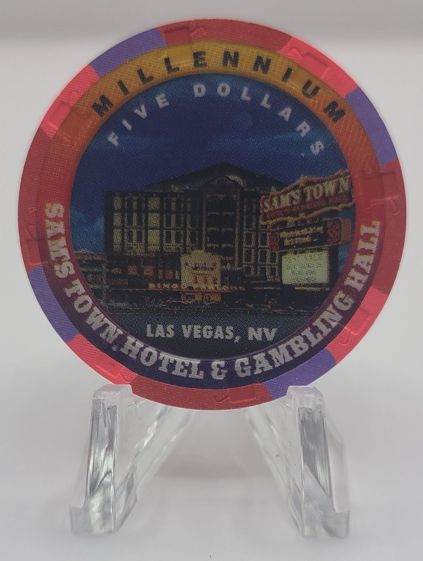 Sam's Town Casino Las Vegas NV 2000 Millennium $5 Chip V5496