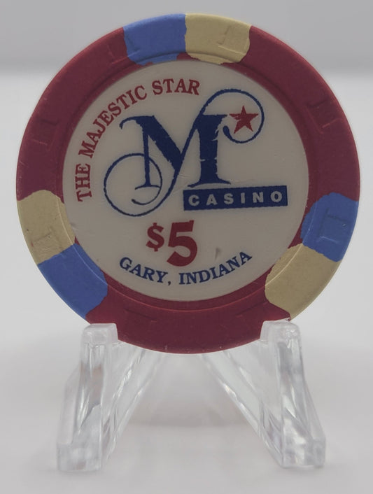 Majestic Star Casino Gary Indiana $5 Chip