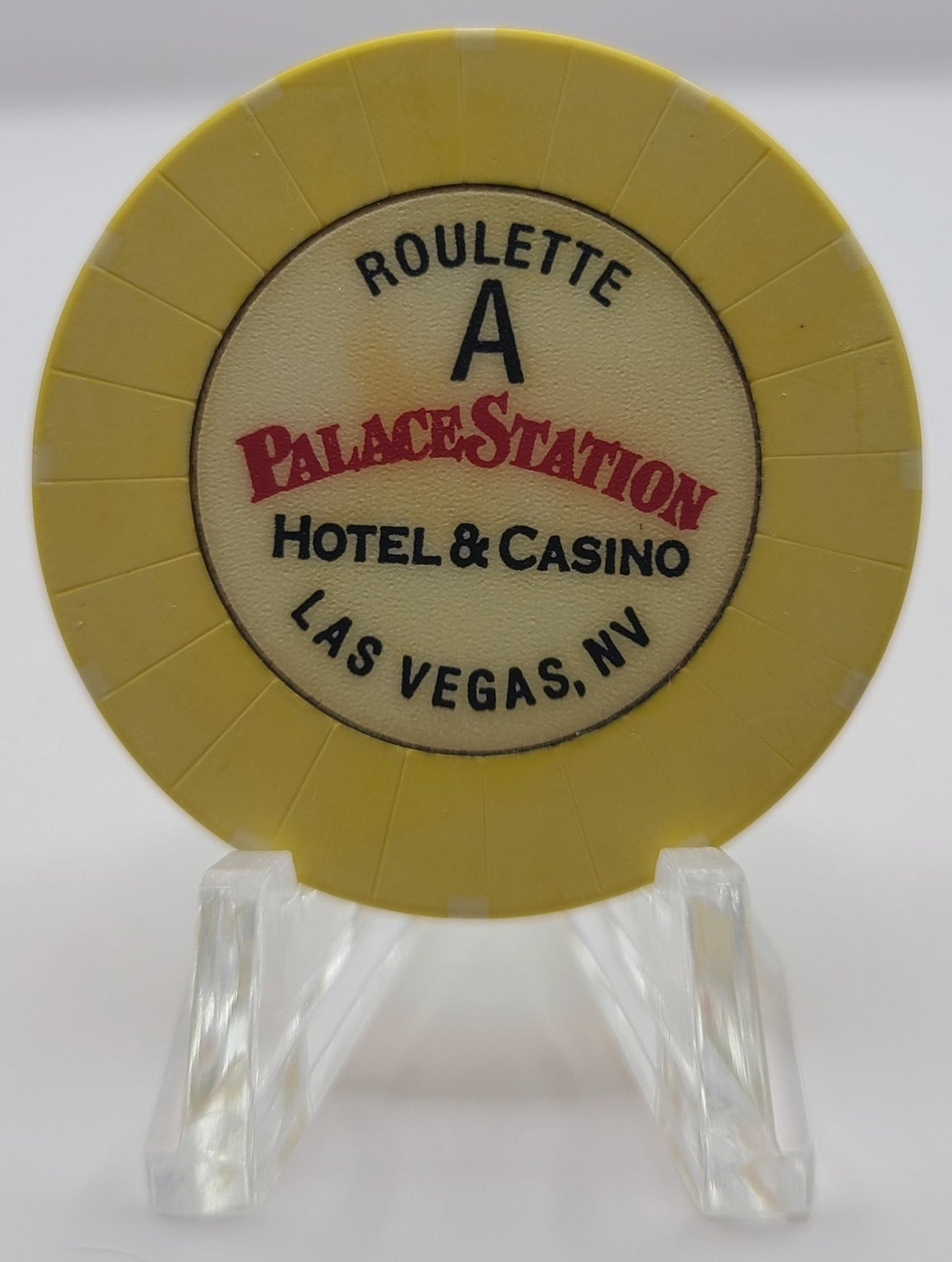 Palace Station Las Vegas NV Yellow Roulette Chip