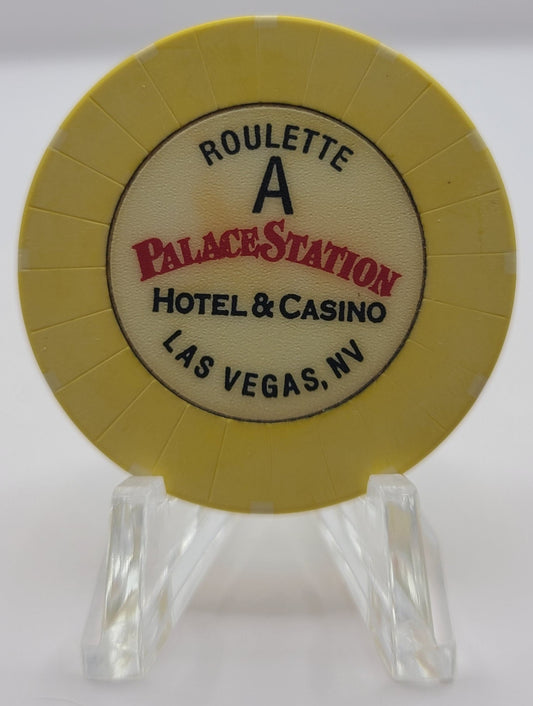 Palace Station Las Vegas NV Yellow Roulette Chip