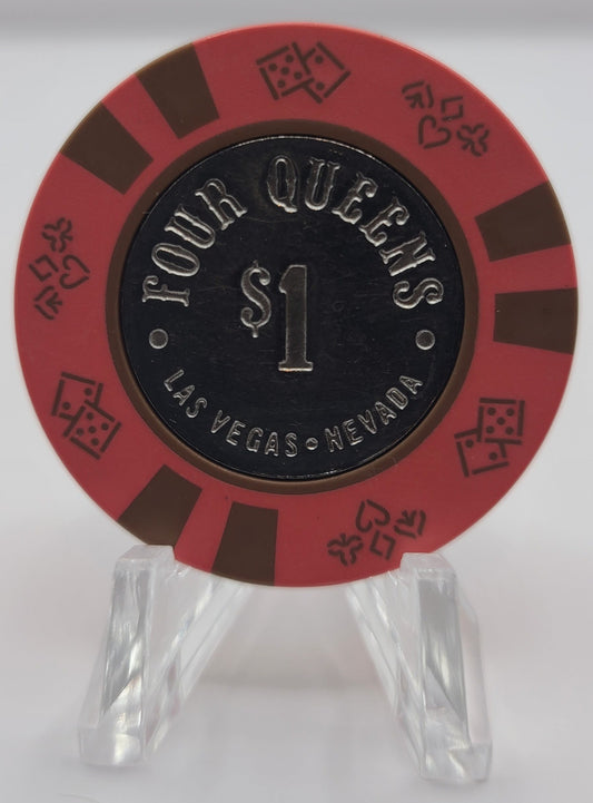 Four Queens Hotel Casino Las Vegas NV $1 Coin Inlay Chip 1980 N2681S