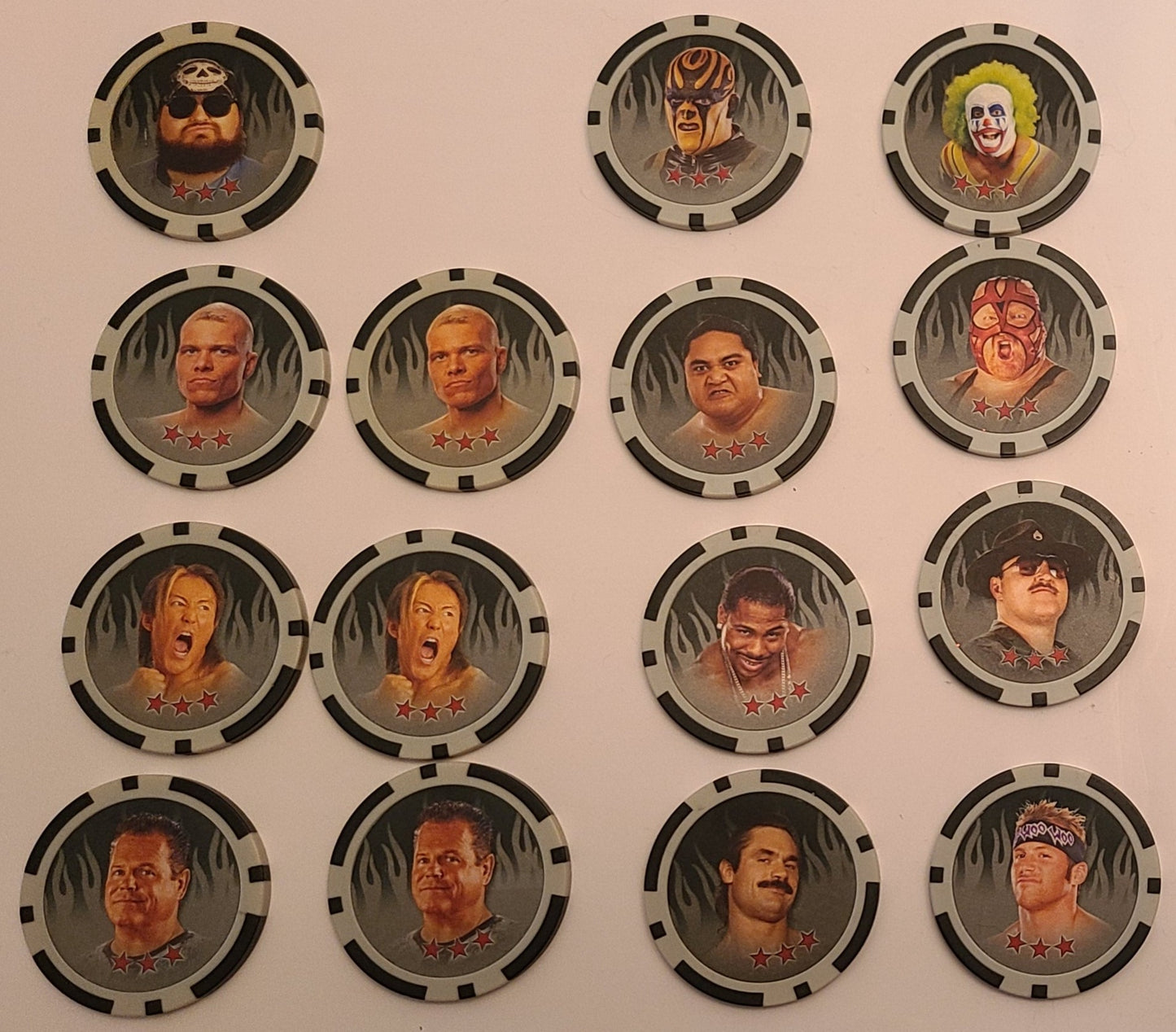 Pro Wrestling , Wrestlers  15 FANTASY Chips