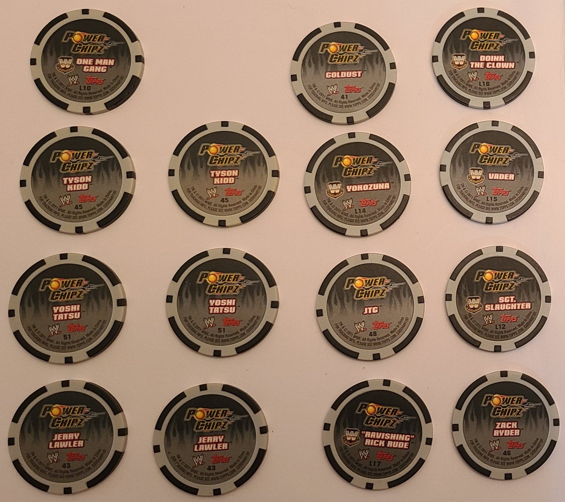 Pro Wrestling Wrestlers 15 FANTASY Chips Dwightful Chips LLC pro-wrestling-wrestlers-15-fantasy-chips-dwightful-chips-llc