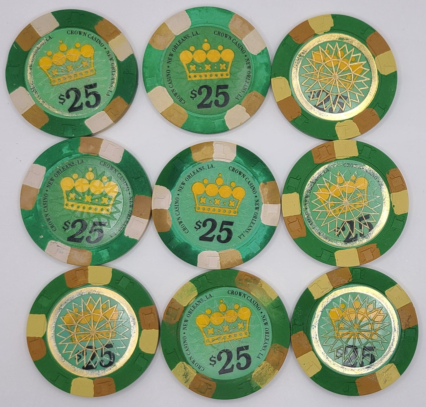 The Crown Casino New Orleans LA, 9 $25 Chips