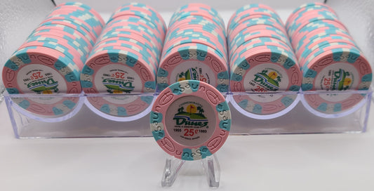 Dunes Casino Las Vegas NV $.25 Commemorative Tribute Chips Rack of 100