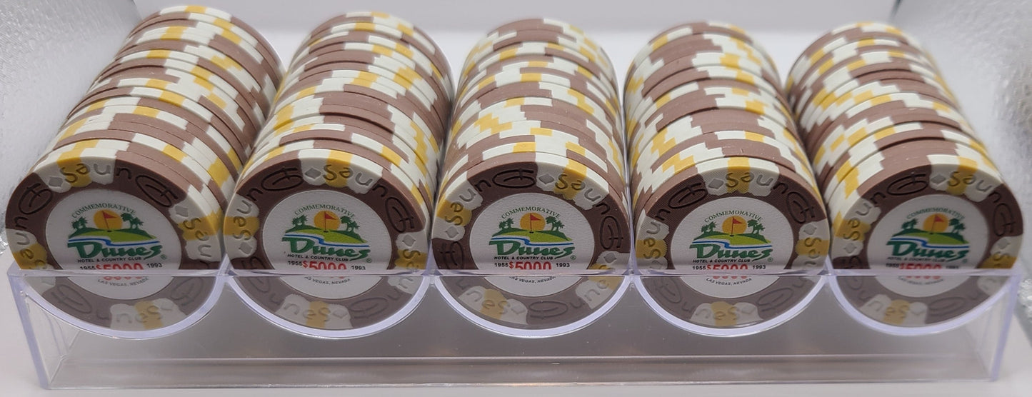 Dunes Casino Las Vegas NV $5000 Commemorative Tribute Chips Rack of 100