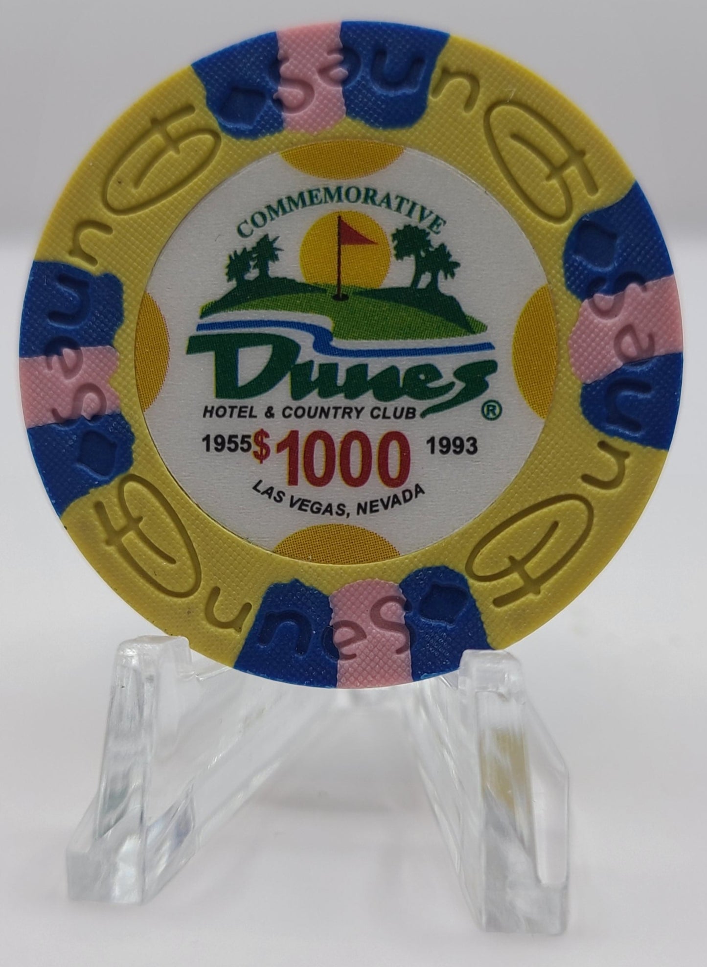 Dunes Casino Las Vegas NV $1000  Commemorative Tribute Chip