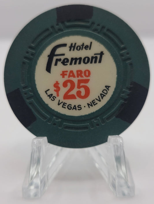 Hotel Fremont Las Vegas NV "Faro" $25 Chip 1959 N8405