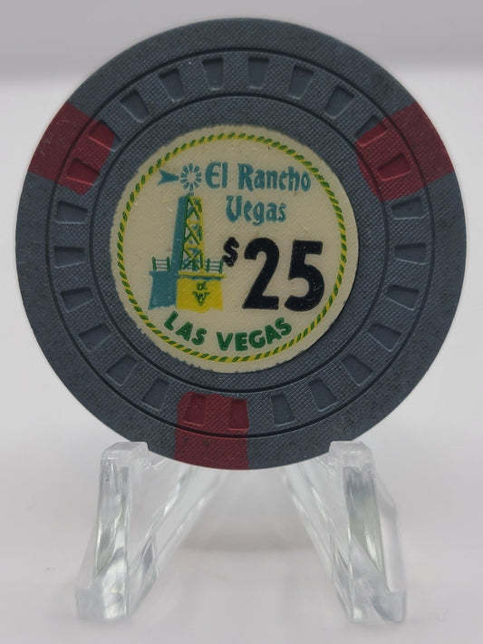 El Rancho Vegas Las Vegas NV $25 Chip 1955 N1560