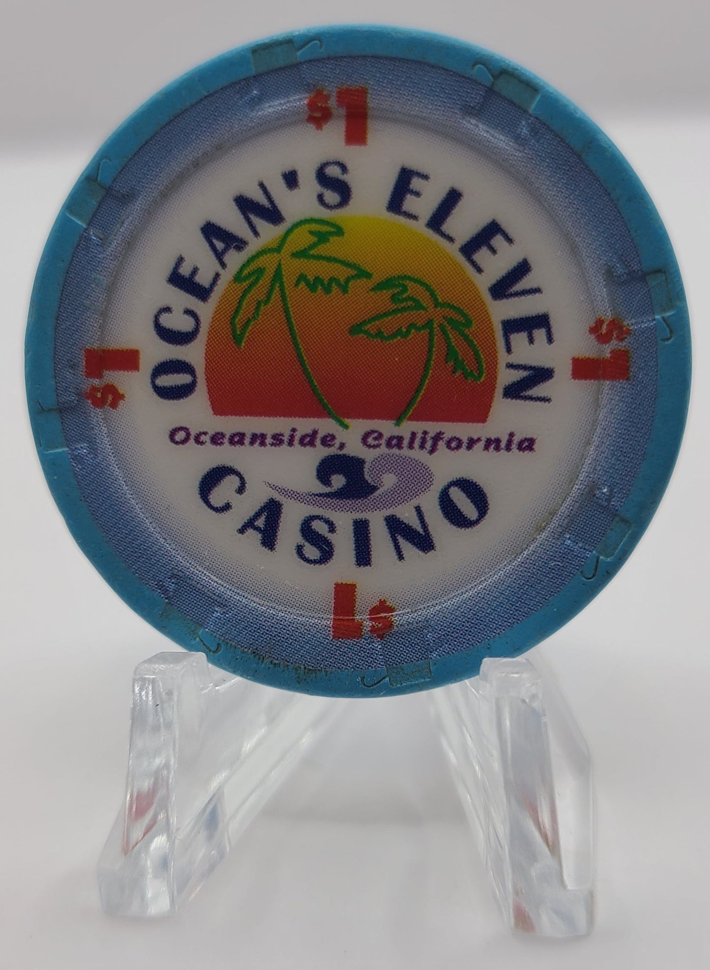 Ocean's Eleven Casino Oceanside CA $1 Chip