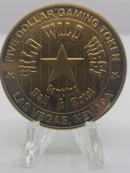 Wild Wild West Hotel Casino Las Vegas NV 1998 $5 Gaming Token