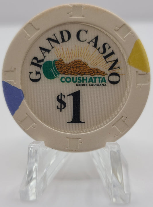 Grand Casino Coushatta Kinder LA $1 Chip (WORN)