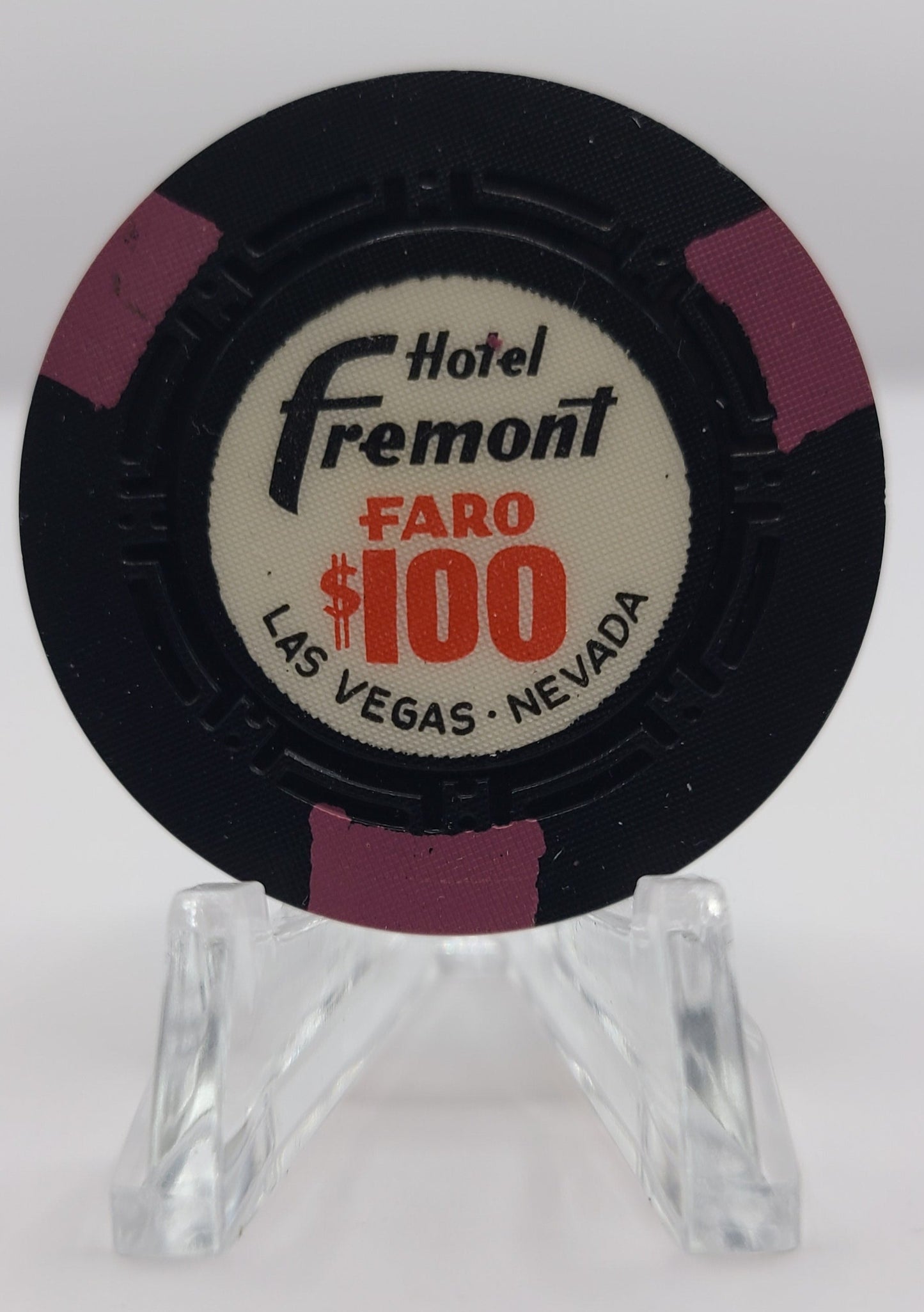 Hotel Fremont Las Vegas NV "Faro" $100 Chip 1959 N8407