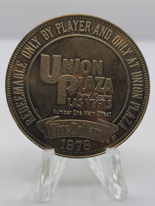 Union Plaza Casino Las Vegas NV 1978 $5 Gaming Token