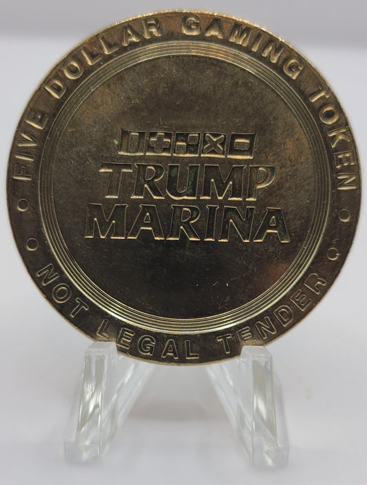 Trump Marina Atlantic City NJ $5 Gaming Token