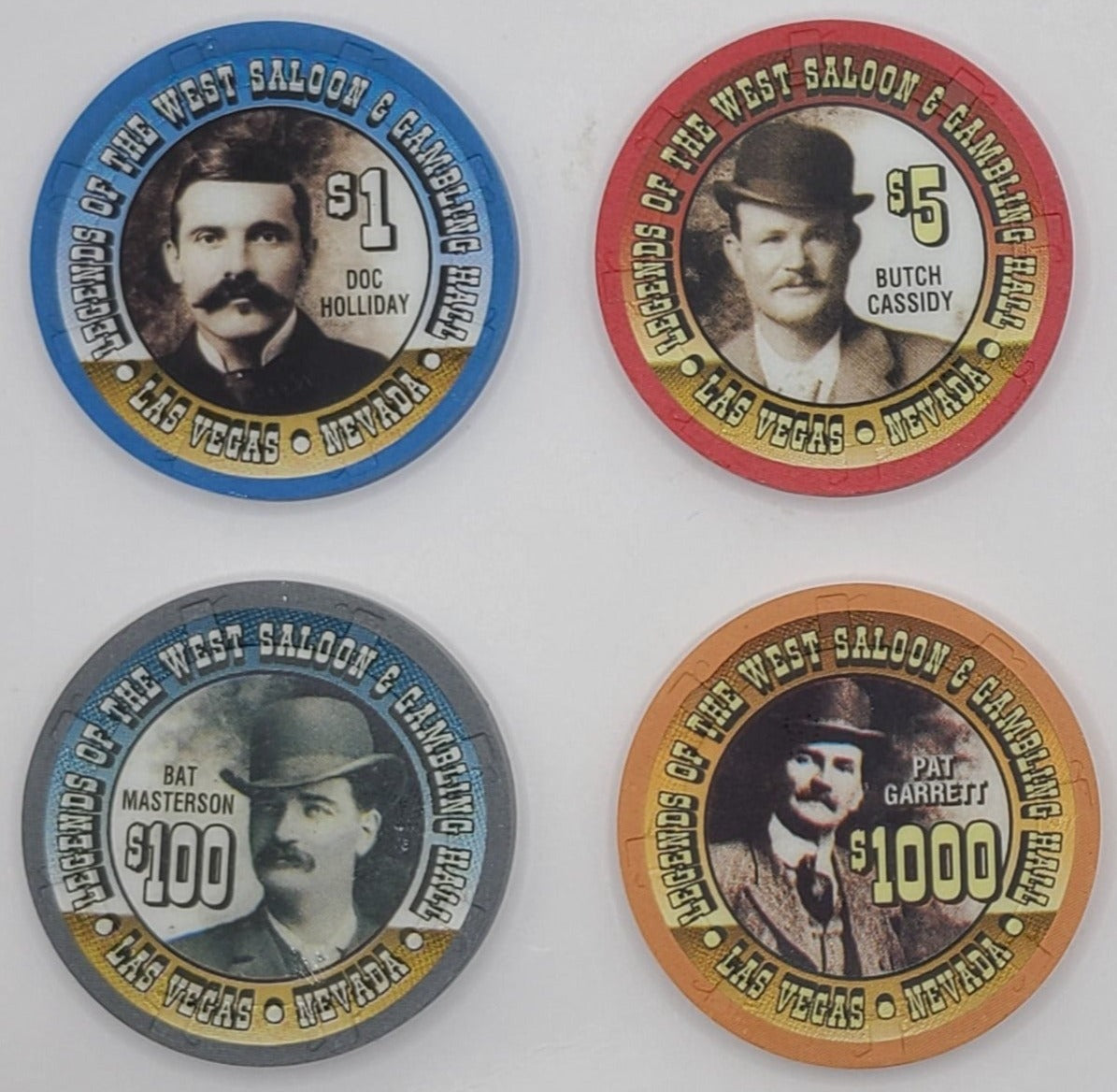 Legends of the West Saloon & Gambling Hall Las Vegas NV "Fantasy" 4 Chip Bundle