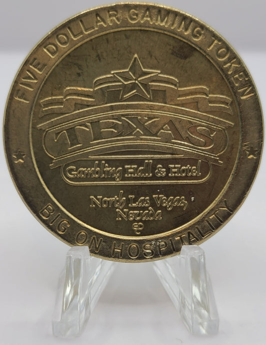 Texas Gambling Hall Las Vegas NV 1995 $5 Gaming Token