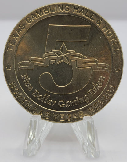 Texas Gambling Hall Las Vegas NV 1995 $5 Gaming Token