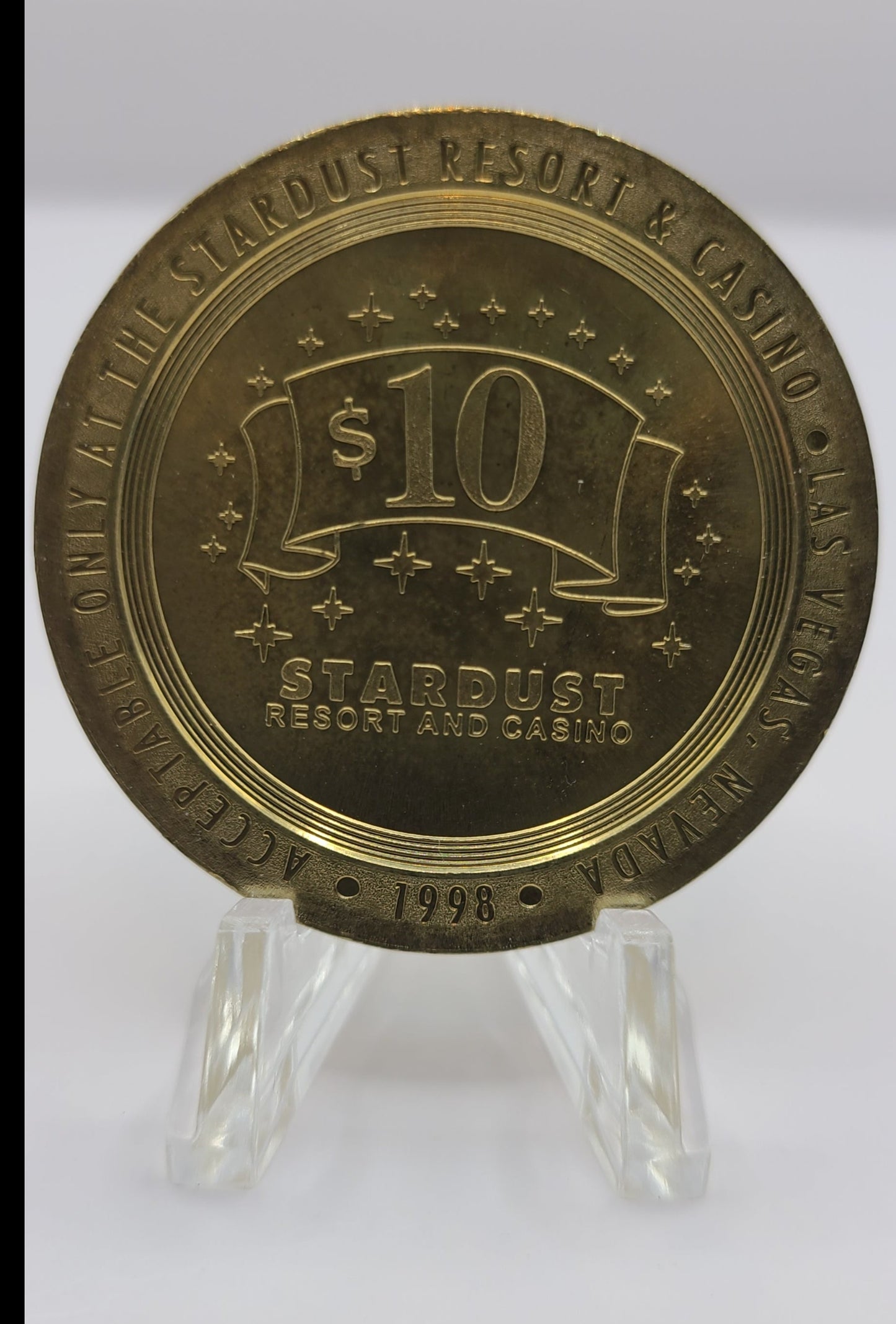 Stardust Hotel Casino Las Vegas NV 1998 $10 Gaming Token