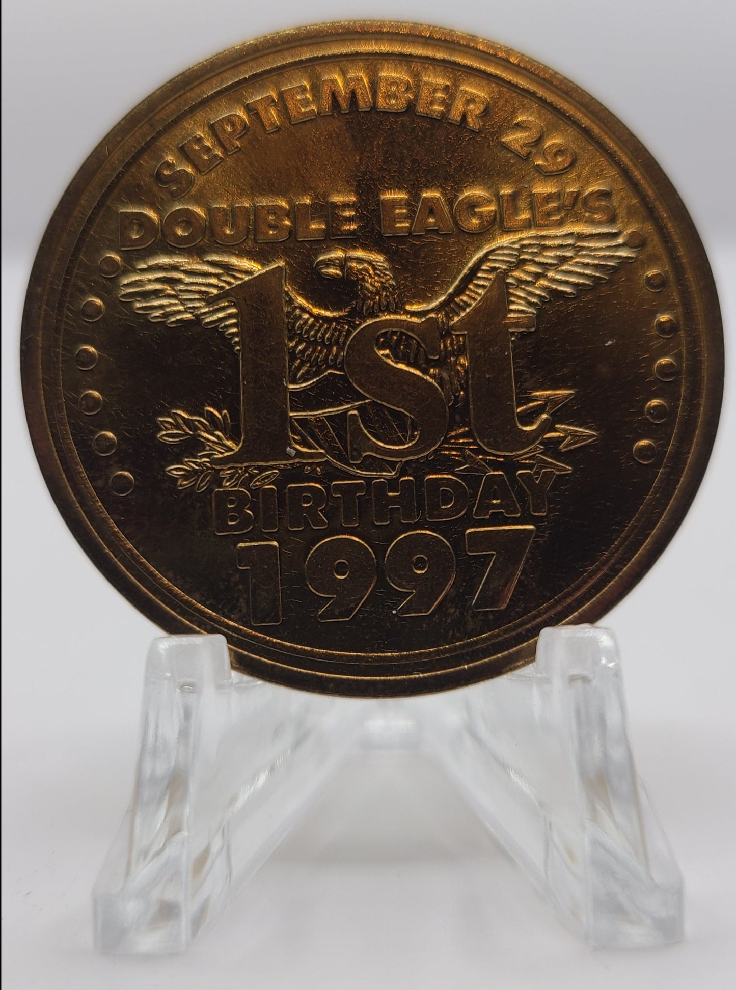 Double Eagle Hotel Casino Cripple Creek CO "1st Anniversary Birthday 1997" Token