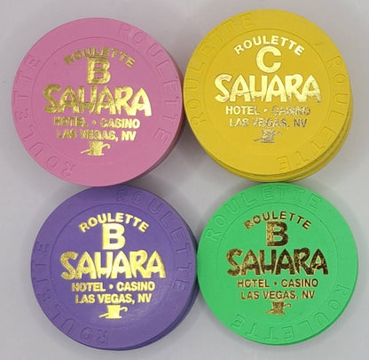 Sahara Hotel Casino Las Vegas NV  "Roulette " 17 Chip Bundle