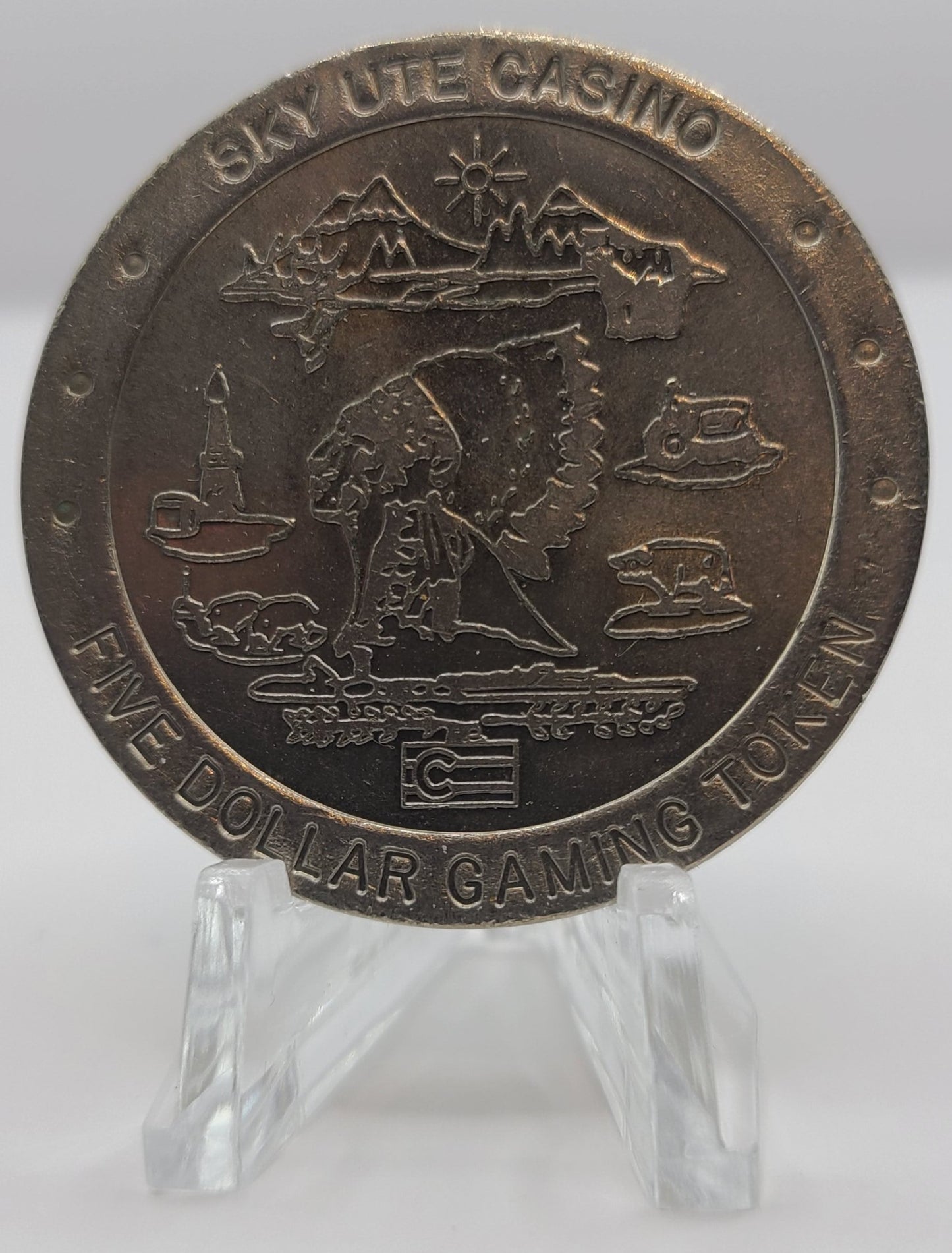 Sky Ute Casino & Lodge Ignacio CO 1992 $5 Gaming Token