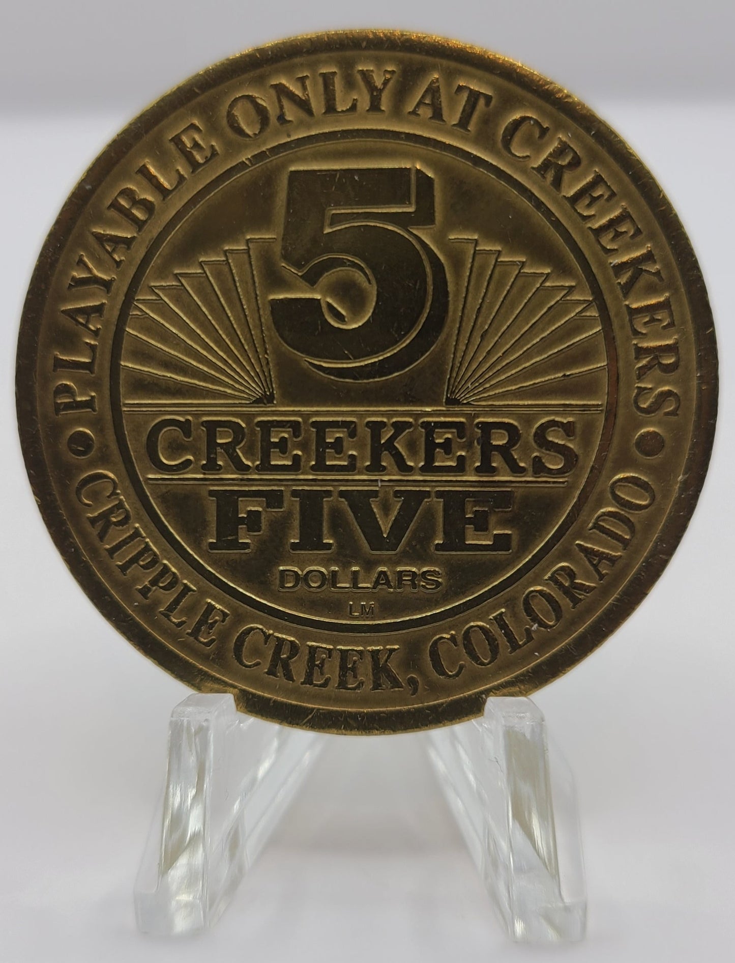 Creekers Casino Cripple Creek CO 1994 $5 Gaming Token