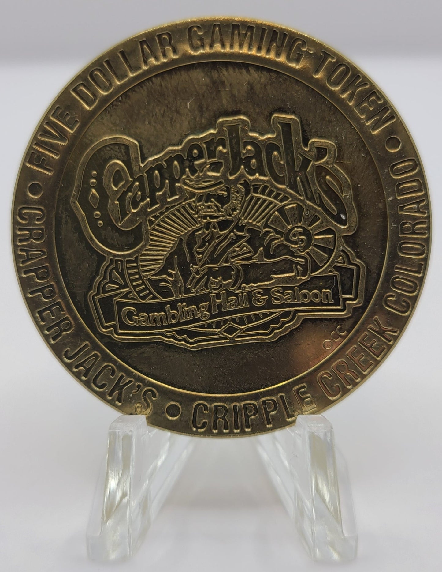 Crapper Jack's Casino Cripple Creek CO 1995 UNC $5 Gaming Token