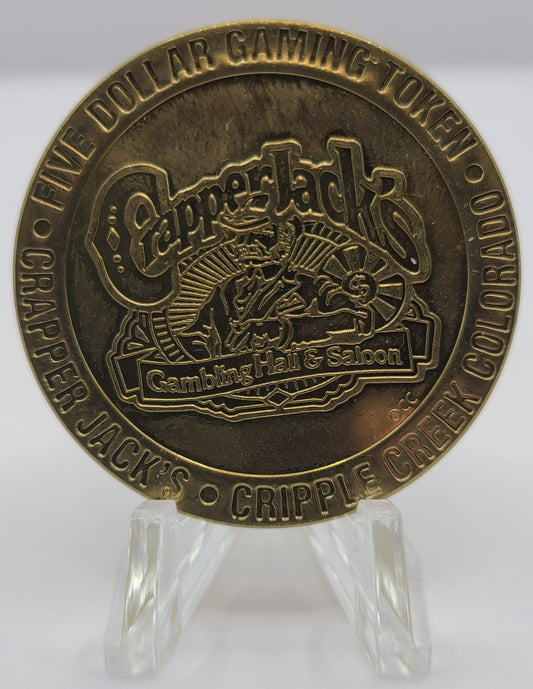 Crapper Jack's Casino Cripple Creek CO 1995 UNC $5 Gaming Token