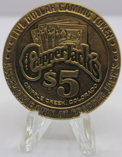 Crapper Jack's Casino Cripple Creek CO 1995 UNC $5 Gaming Token