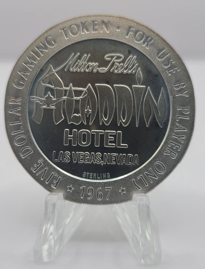 Aladdin Hotel Casino Las Vegas NV 1967 Sterling $5 Gaming Token