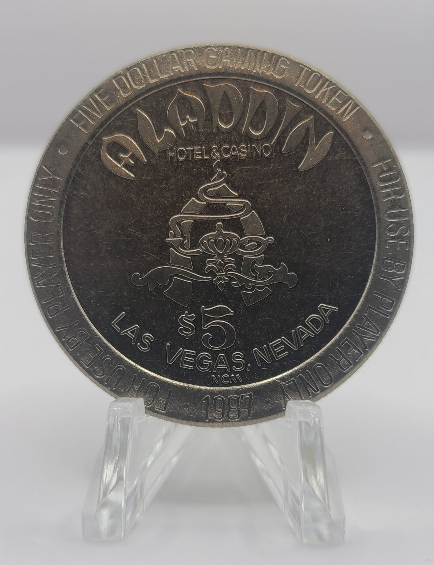 Aladdin Hotel Casino Las Vegas NV 1987 $5 Gaming Token