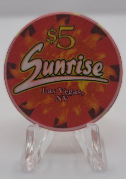 The Sunrise Casino "NEVER OPENED" Las Vegas NV $5 Chips 1999 V3471 Rack of 100