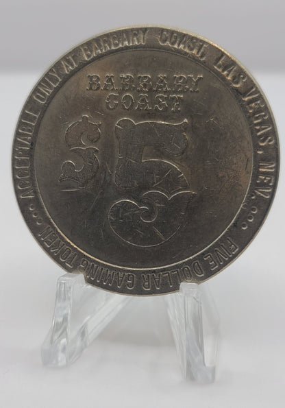 Barbary Coast Casino Las Vegas NV 1988 $5 Gaming Token