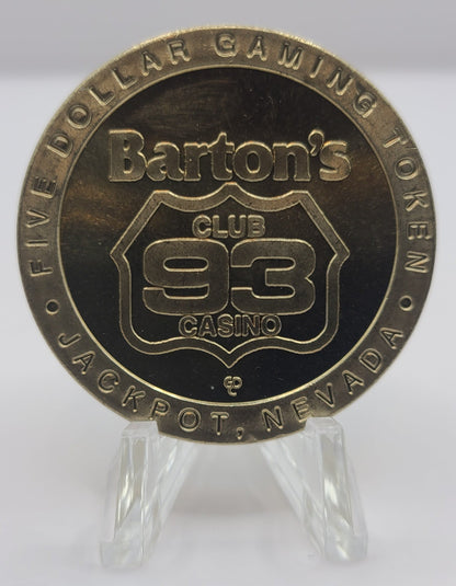 Barton’s Club 93 Casino Jackpot NV “Pisces” $5 Gaming Token