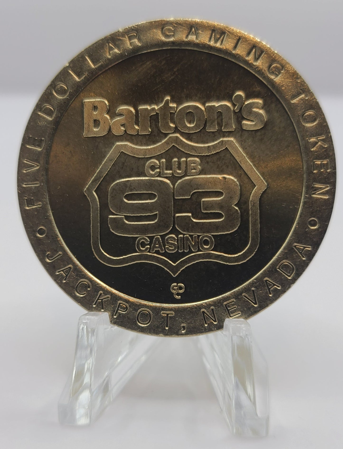 Barton’s Club 93 Casino Jackpot NV “Libra” $5 Gaming Token