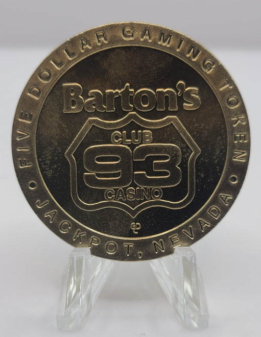 Barton’s Club 93 Casino Jackpot NV “Virgo” $5 Gaming Token